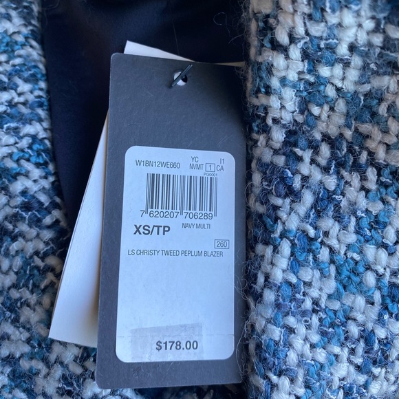 GUESS Christy peplum tweed Blazer XS BNWT - Picture 9 of 13